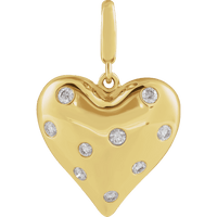 Amour Éternel Diamond Heart Pendant 14K Gold | Silver Fox Sales