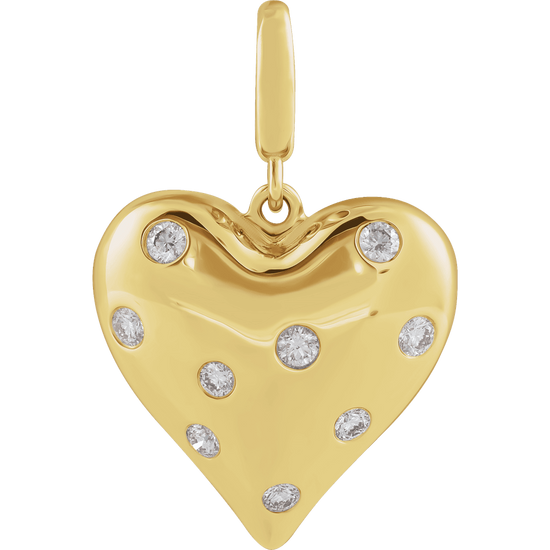 Amour Éternel Diamond Heart Pendant 14K Gold
