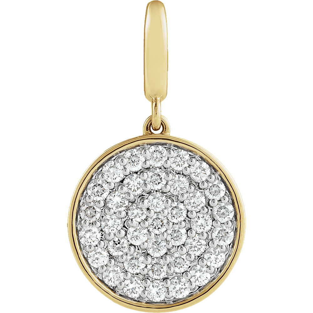 Éclat Pavé Disc Pendant 14K Gold & Natural Diamonds | Silver Fox Sales