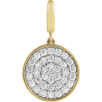 Éclat Pavé Disc Pendant 14K Gold & Natural Diamonds | Silver Fox Sales