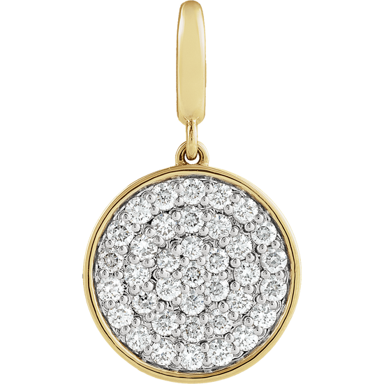 Éclat Pavé Disc Pendant 14K Gold & Natural Diamonds