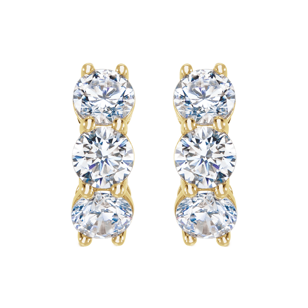 GC Lumina 2 CTW Lab-Grown Diamond Hoop Earrings – 14K Gold 12mm | Silver Fox Sales