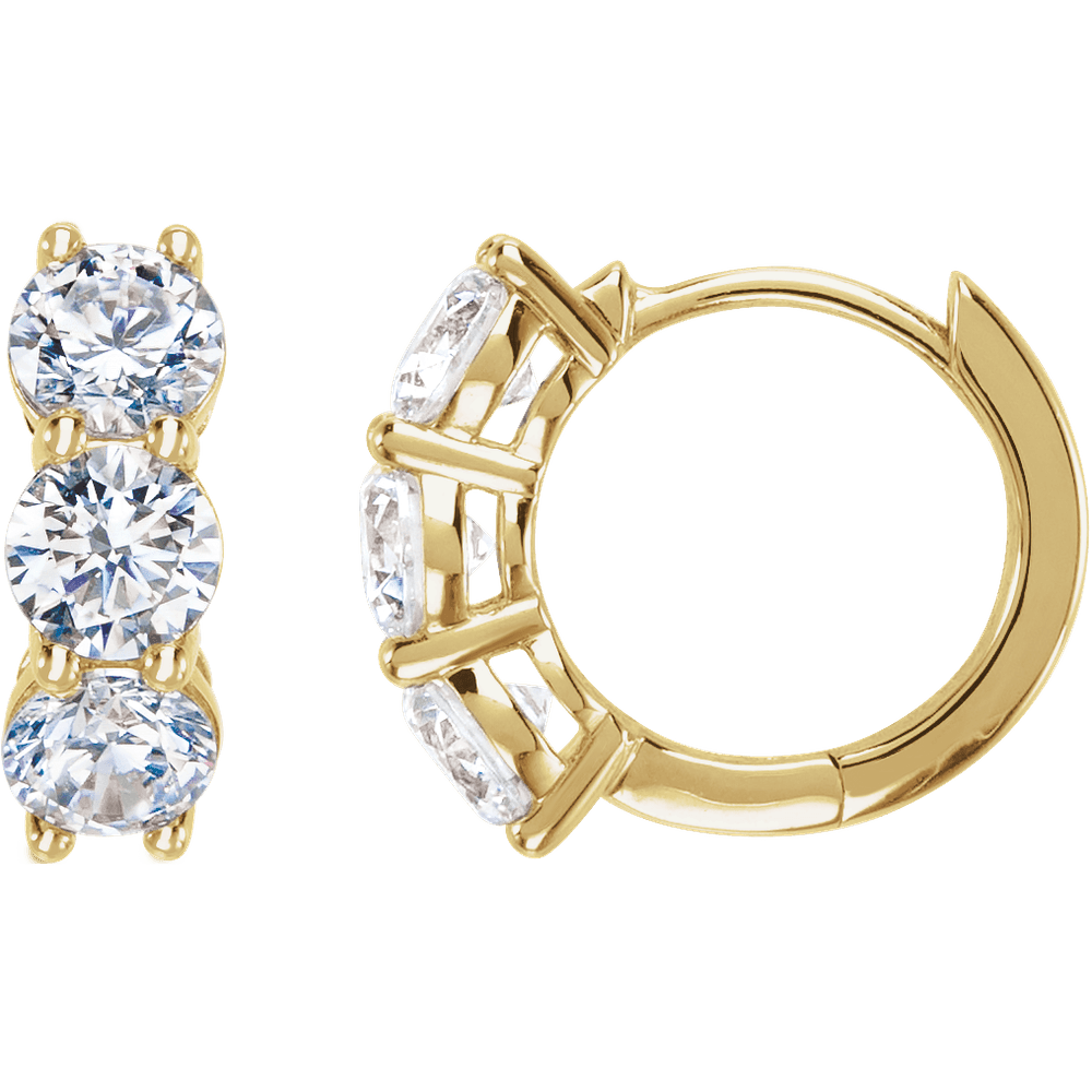 GC Lumina 2 CTW Lab-Grown Diamond Hoop Earrings – 14K Gold 12mm | Silver Fox Sales