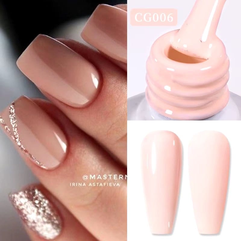 Jelly Nude Gel Nail Polish 10Ml Light Pink Peach Translucent Color UV Light Cure Gel Varnish Nail Art DIY at Home