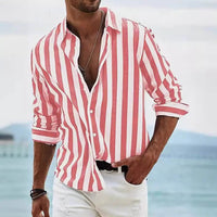 Striped Print Casual Loose Long-sleeved Shirt