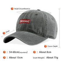 Vintage Washed Blessed Embroidered Baseball Cap, adjustable unisex embroidered dad hat with a retro vibe.