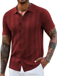Fashionable Striped Hollow-Out Knitted Sweater For Men | Silver Fox Sales