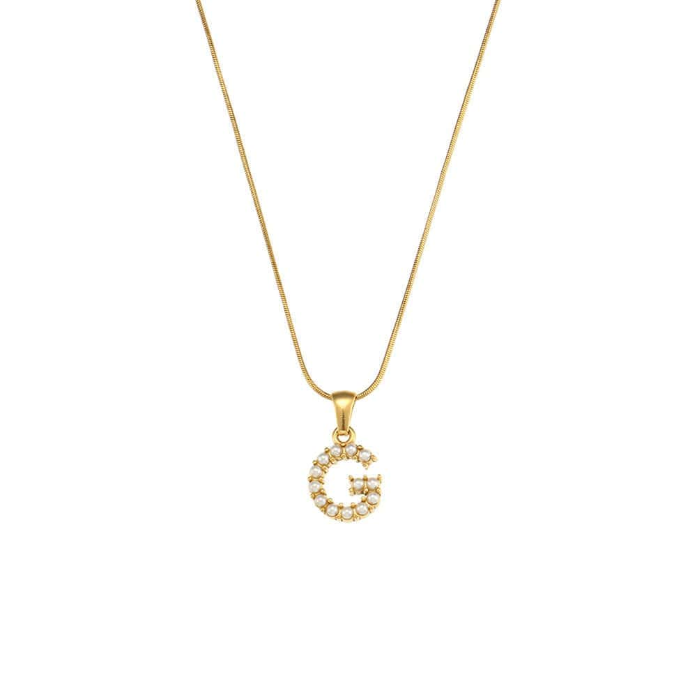 18K Gold-Plated Letter Initial Necklace – Stainless Steel Snake Chain | Silver Fox Sales