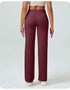 High-Waisted Straight Leg Yoga Pants for Women - Butt Lifting Loose Fit Workout Trousers for a Slimming Effect
