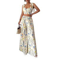 womens pyjama set printed camisole featuring floral design and stylish full-length pants