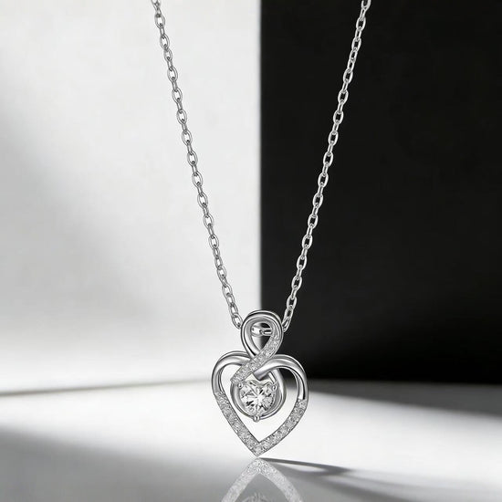 Heart Shaped Necklace For Women Clavicle Length Chain With A Heart Pendant