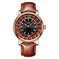 Fashion Men Watch Rotating Dial Las Vegas Roulette Desktop Theme Watch Men Waterproof Luminous Clock Watches Creative Clock
