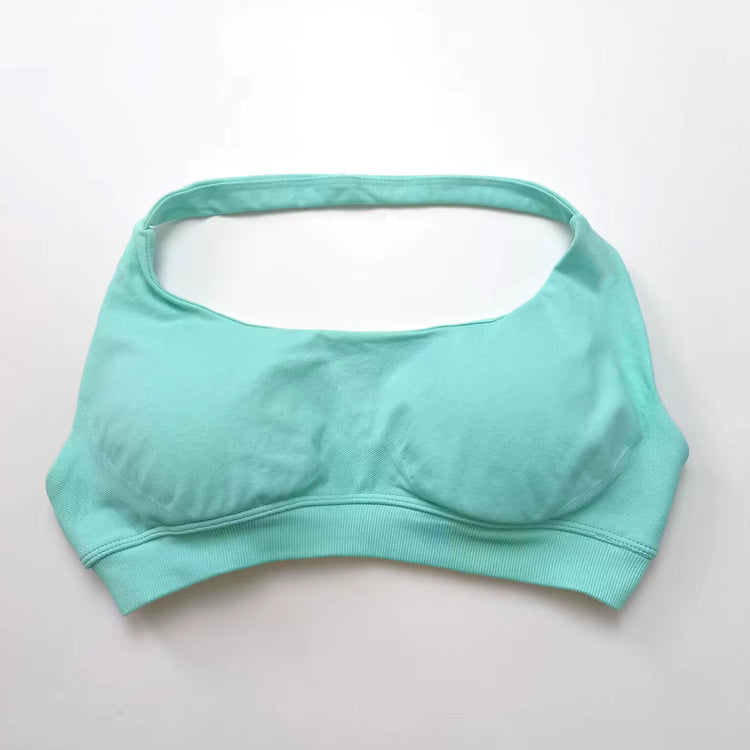 Impact Sports Bra Women Seamless Halter Top High Support Push-Up Open Back Gym Wear Fitness Yoga Workout Underwear