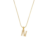 18K Gold-Plated Letter Initial Necklace – Stainless Steel Snake Chain | Silver Fox Sales