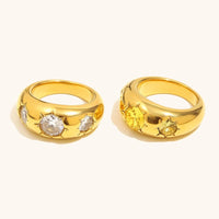 Womens Stainless Steel Ring In Gold-champagne Color | Silver Fox Sales