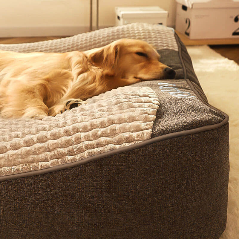 Large Thick Scratch-Resistant Spine Protection Dog Cushion Bed