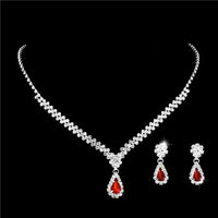 Rhinestone Necklace And Earring Set Of Two Pieces | Silver Fox Sales