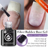 7ML Fiber Rubber Base Gel for Broken Nail Repaired Fiberglass Clear Quick Building UV Construction Gel Soak off Varnish