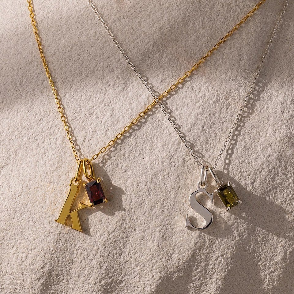 Letter Birthstone Luxury Necklace | Silver Fox Sales