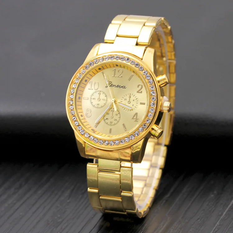 Geneva Luxury Rhinestone Watch Women Classic Watches Fashion Ladies Watch Women&