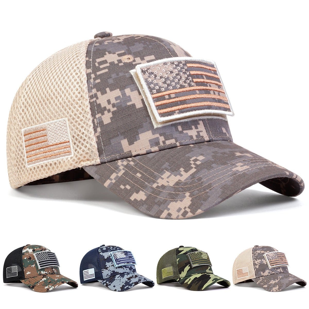 Sun Protection Sports Velcro Outdoor Military Fans Men's Camouflage Hat, perfect military sun protection hat for all seasons.