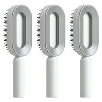 Self Cleaning Hair Brush For Women One-key Cleaning Hair Loss Airbag Massage Scalp Comb Anti-Static | Silver Fox Sales