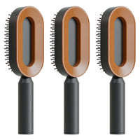 Self Cleaning Hair Brush For Women One-key Cleaning Hair Loss Airbag Massage Scalp Comb Anti-Static | Silver Fox Sales