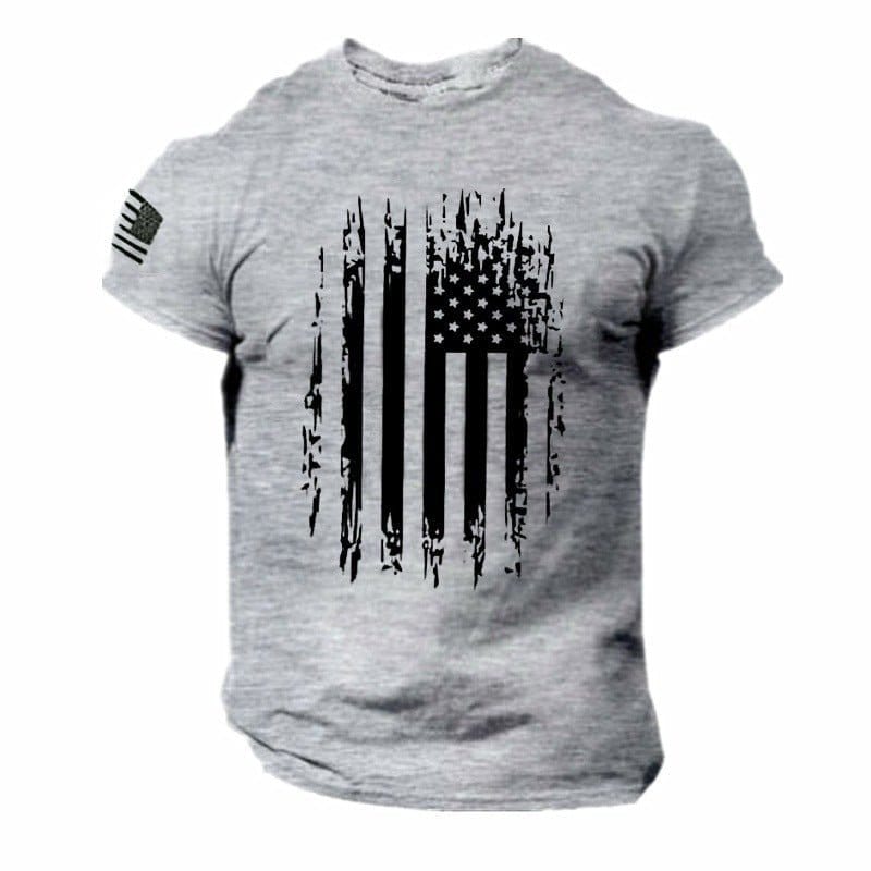 Men's 3D Printed American Flag T-shirt | Silver Fox Sales