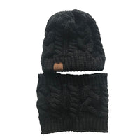 Women's Knit Ponytail Hat & Scarf Set | Silver Fox Sales
