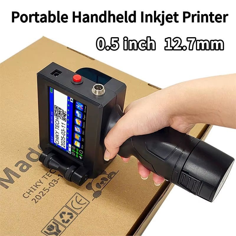 12.7MM Portable Handheld Inkjet Printer for Production Date Barcode Label Coding Machine Batch Number QR Quick Drying