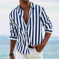 Striped Print Casual Loose Long-sleeved Shirt