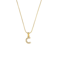 18K Gold-Plated Letter Initial Necklace – Stainless Steel Snake Chain | Silver Fox Sales