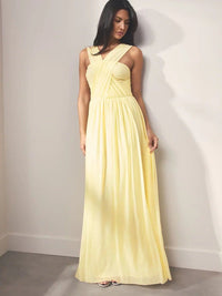 Pleated Solid-Colored Strap Three-Way Dress | Silver Fox Sales