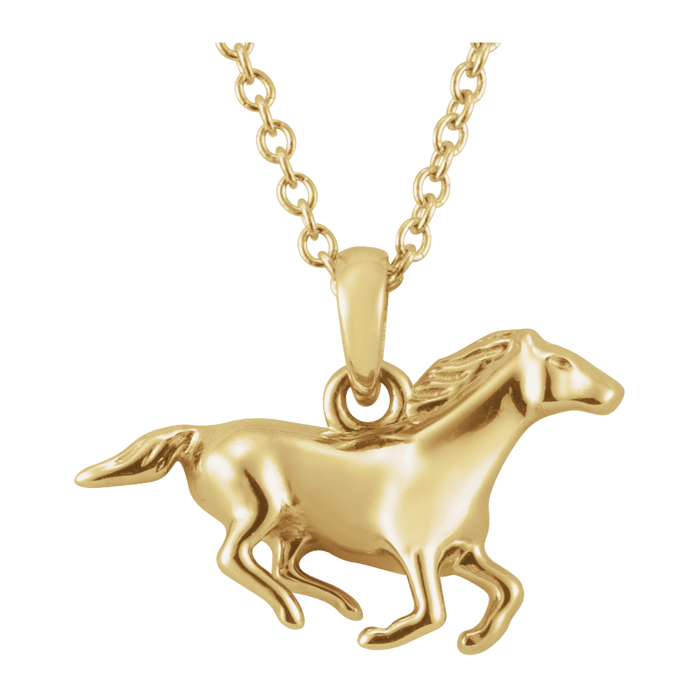 GC Cavallo 14K Yellow Gold Horse Necklace | Silver Fox Sales