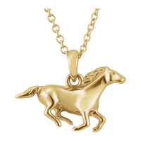 GC Cavallo 14K Yellow Gold Horse Necklace | Silver Fox Sales