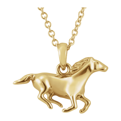 GC Cavallo 14K Yellow Gold Horse Necklace | Silver Fox Sales