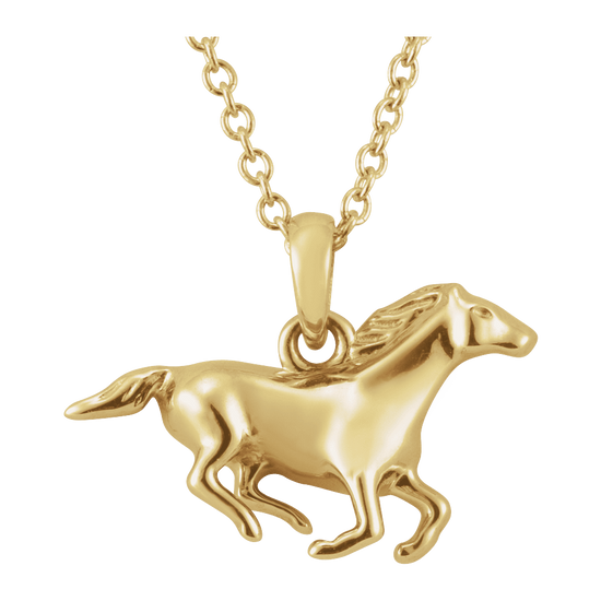GC Cavallo 14K Yellow Gold Horse Necklace