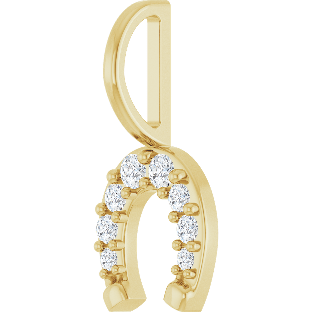 14K Yellow Gold 1/8 CTW Natural Diamond Horseshoe Pendant | GC | Silver Fox Sales