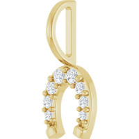 14K Yellow Gold 1/8 CTW Natural Diamond Horseshoe Pendant | GC | Silver Fox Sales