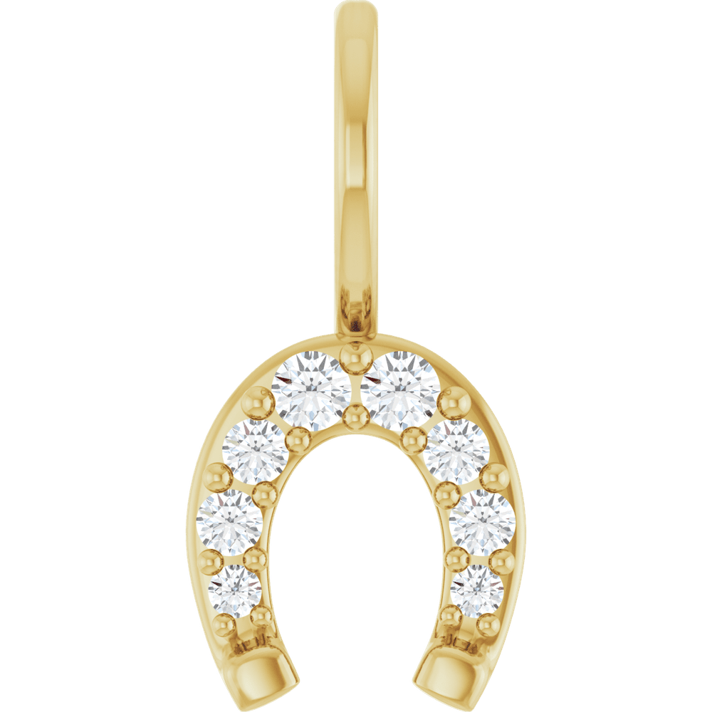 14K Yellow Gold 1/8 CTW Natural Diamond Horseshoe Pendant | GC | Silver Fox Sales