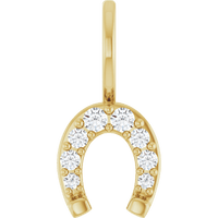 14K Yellow Gold 1/8 CTW Natural Diamond Horseshoe Pendant | GC | Silver Fox Sales