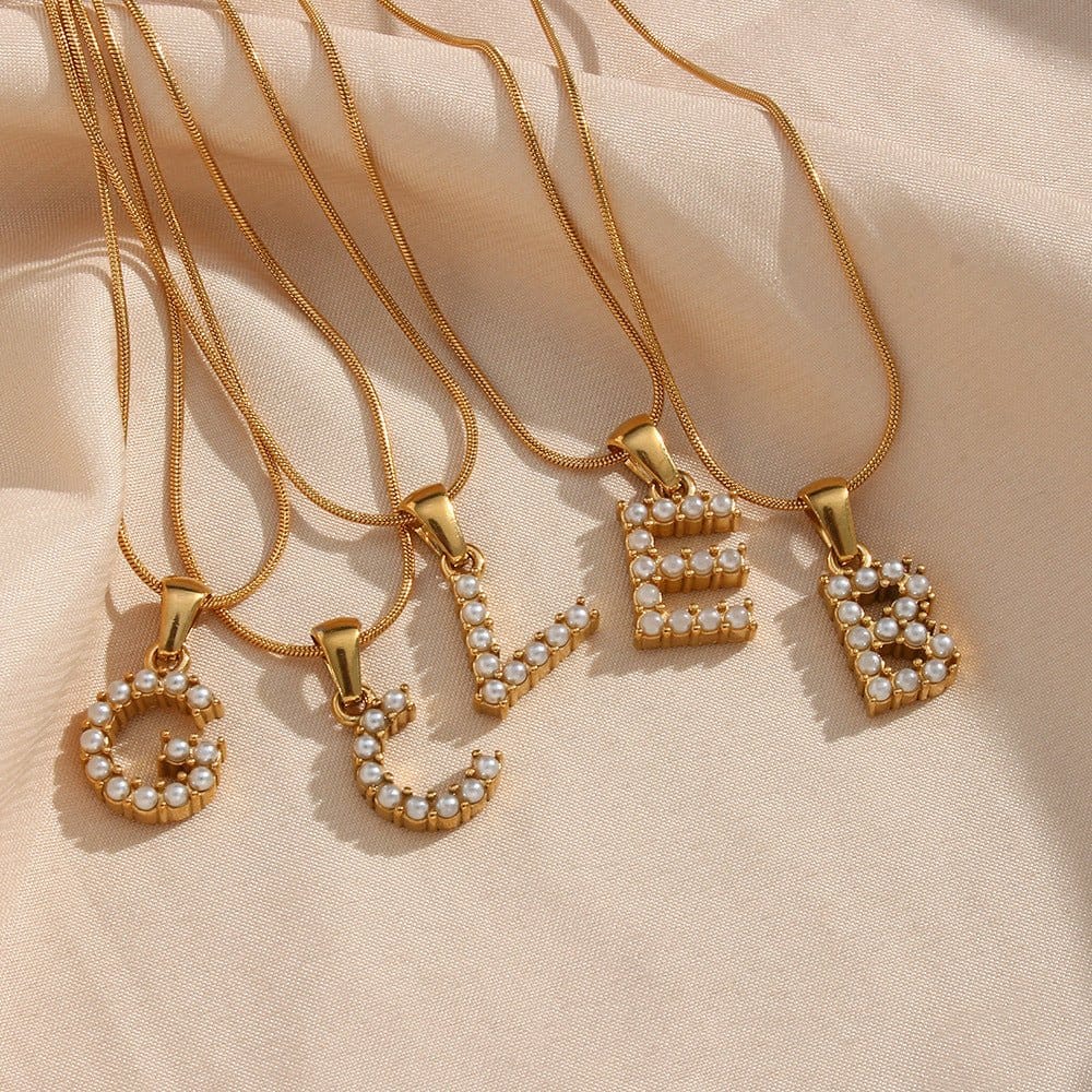 18K Gold-Plated Letter Initial Necklace – Stainless Steel Snake Chain | Silver Fox Sales