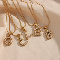 18K Gold-Plated Letter Initial Necklace – Stainless Steel Snake Chain | Silver Fox Sales