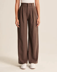Women's high-waist wide-leg trousers with pockets - view 2