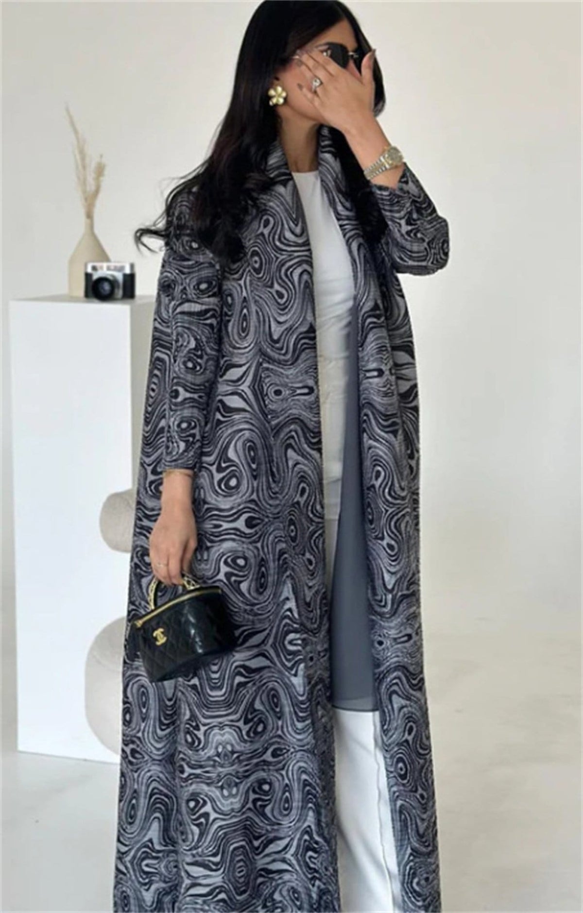 Women's Elegant Flowy Cardigan – Lightweight Polyester Robe Style | Silver Fox Sales
