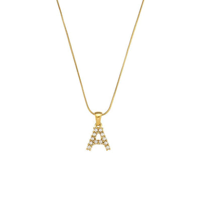 18K Gold-Plated Letter Initial Necklace – Stainless Steel Snake Chain | Silver Fox Sales