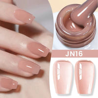 Jelly Nude Gel Nail Polish 10Ml Light Pink Peach Translucent Color UV Light Cure Gel Varnish Nail Art DIY at Home