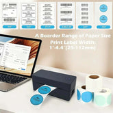Wireless Bluetooth Thermal Shipping Label Printer 4X6 Support Android Mac Iphone Windows - Shipping Label Printer showing various label sizes.