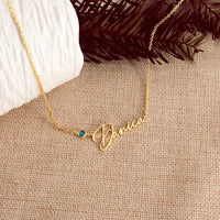 Personalized Letter Name Pendant Birthstone Necklace | Silver Fox Sales
