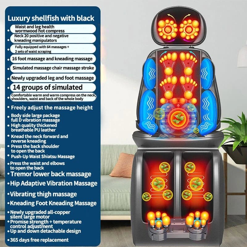 Electric Full Body Massage Chair Neck Back Waist Massage Cushion Heat & Vibrate Massage Pad as a Gift for Wife Parents 110V/220V